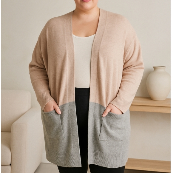 Madewell Ken Colorblock coziest yarn long chunky Cardigan sweater XXL - Picture 1 of 15